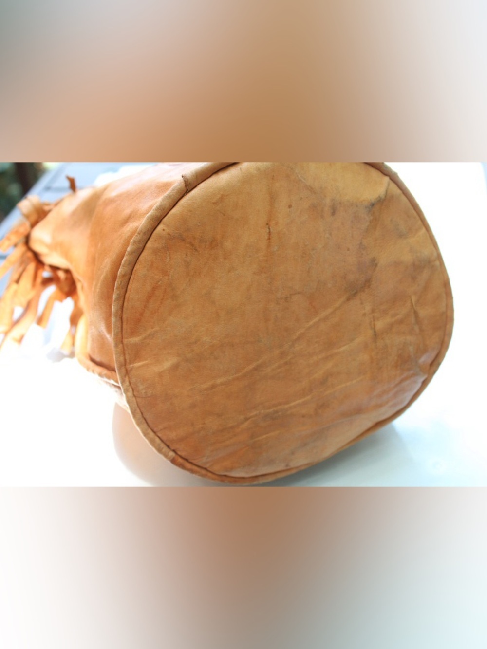 Vintage Moroccan leather bucket bag - Picture 11 of 11